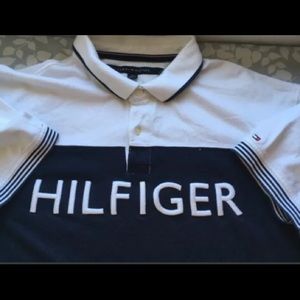 Blue & white tommy hilfiger shirt